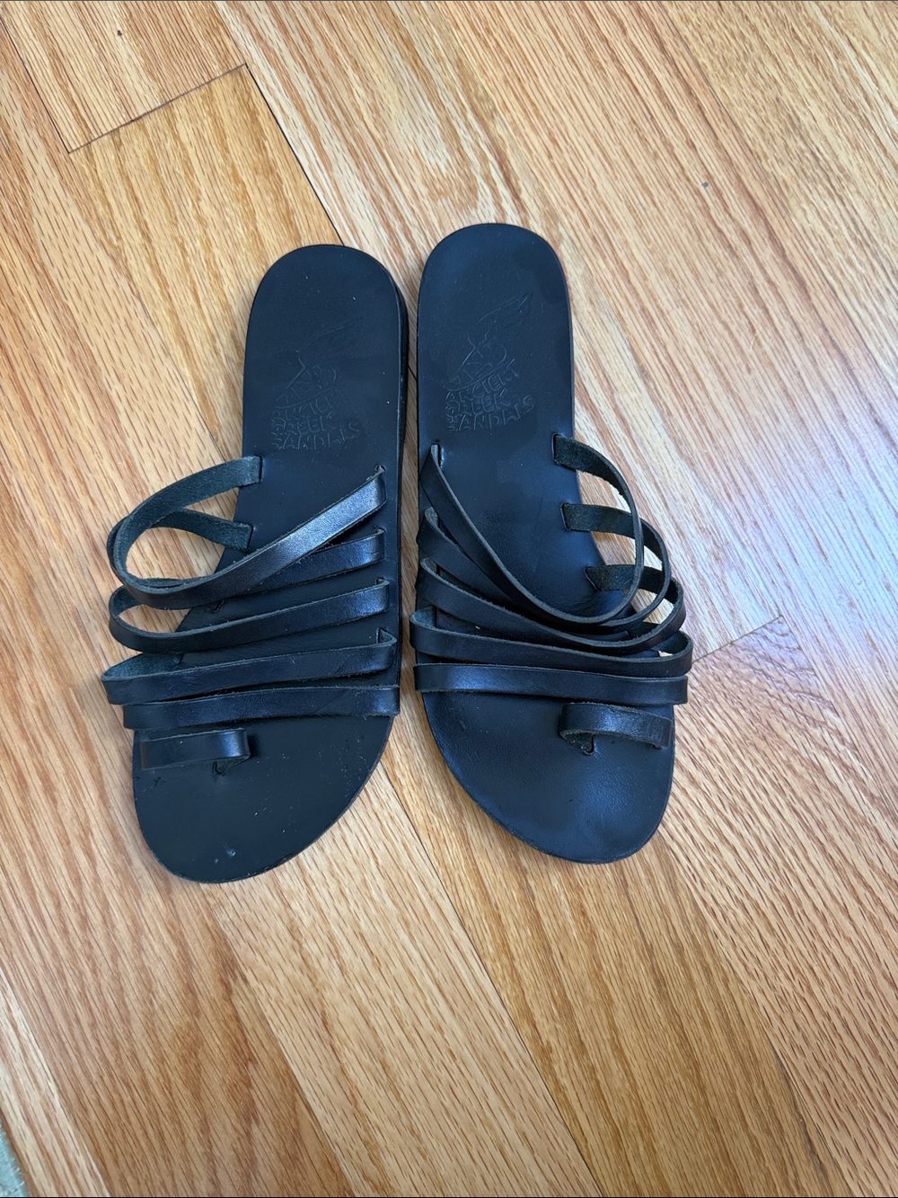 Black Strappy Slide Sandals